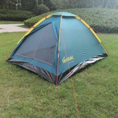 Kapasitas: 2 orang  Dalam/Size: 205 x 140 x 100cm  Bahan luar/Flysheet: 100% polyester PA800mm  Alas bawah/Floor. 100% polyethylene 100g/sqm  Rangka/Poles: Fiberglass 6.9mm 2pcs  Berat/Weight: 1.5kgs  Ukuran packing: 56 x 9 x 9cm